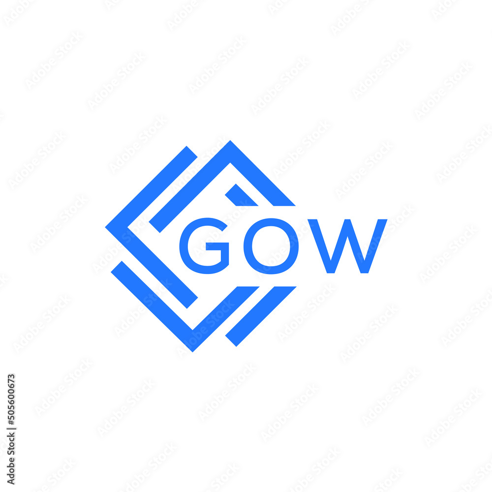 GOW technology letter logo design on white  background. GOW creative initials technology letter logo concept. GOW technology letter design.
