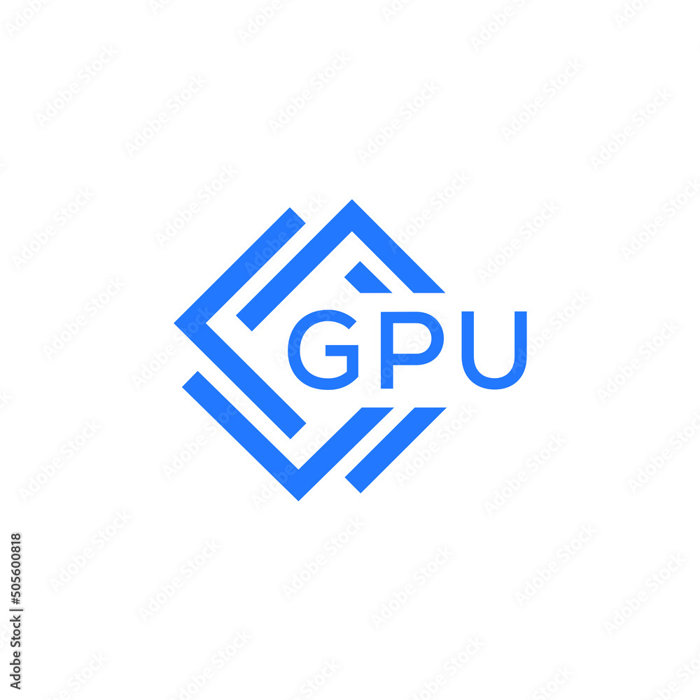 GPU technology letter logo design on white  background. GPU creative initials technology letter logo concept. GPU technology letter design.
