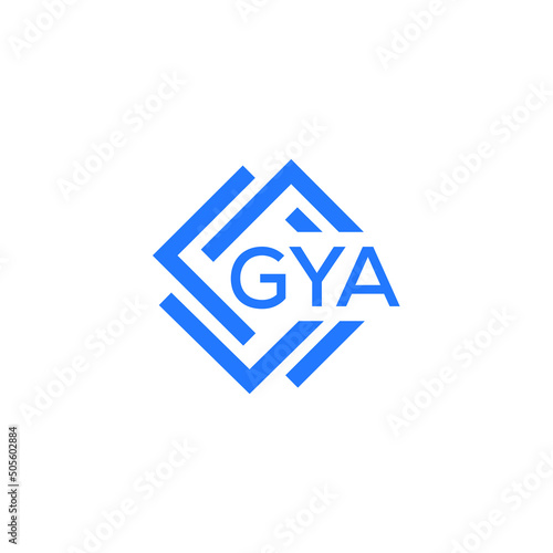 GYA technology letter logo design on white  background. GYA creative initials technology letter logo concept. GYA technology letter design. photo