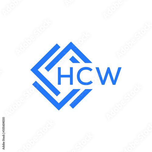 HCW letter logo design on white background. HCW creative initials letter logo concept. HCW letter  design.
 photo