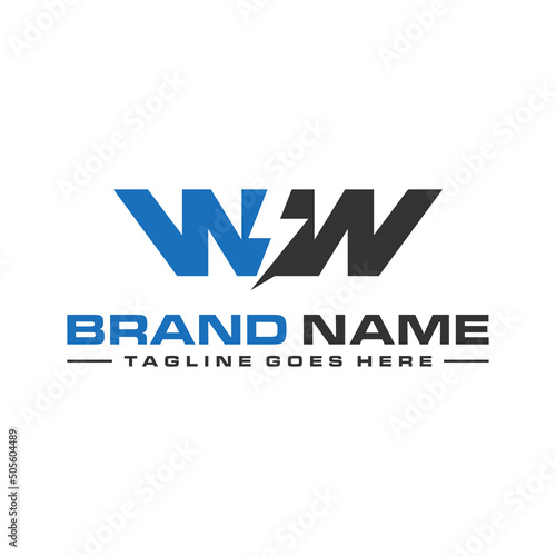 electrical industry illustration logo with letter W