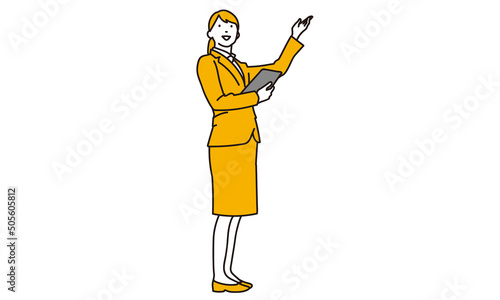 案内をするビジネスウーマン	
