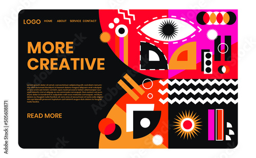 Abstract Geomatric Design Trends Maximalist Landing Page