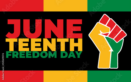 Juneteenth freedom day background. Juneteenth free-ish since June 19, 1865. Juneteenth celebration day. African-American history and heritage. photo