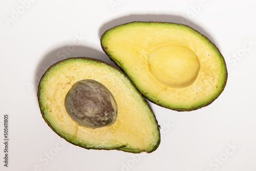 Avocado isolated on white Clipping Path. Professional food photography.
