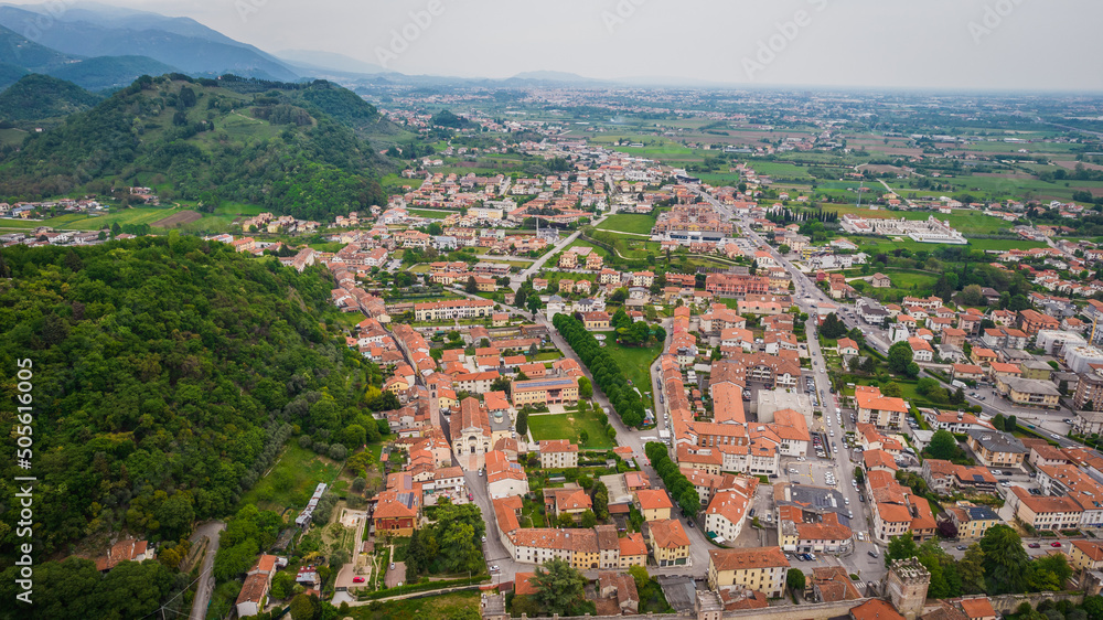 Aerial View of Marostica, Vicenza, Veneto, Italy, Europe