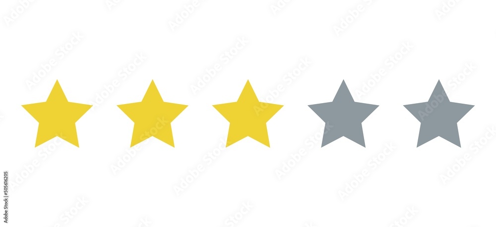 Three stars quality icon isolated on white background Three stars quality icon isolated on white background