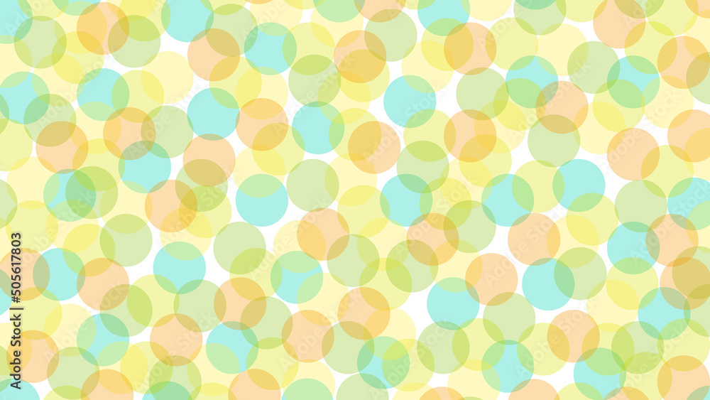 水玉模様の素材E黄色　半透明　Polka dot