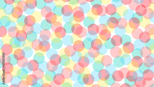 水玉模様の素材Fカラフル 半透明 Polka dot © nekonohana