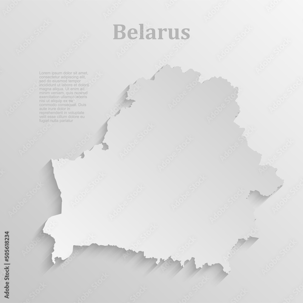 Minimal white map Belarus, Europe country