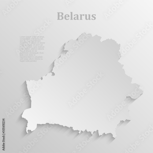 Minimal white map Belarus, Europe country