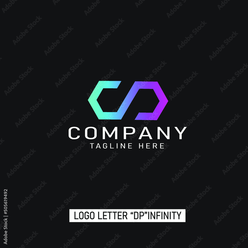 DP letter ,Infinity logo vector ,Unlimited logo ,modern design logo vector DP letter ,Infinity logo vector ,Unlimited logo ,modern design logo vector