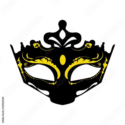 party mask face isolated on white design. party celebration