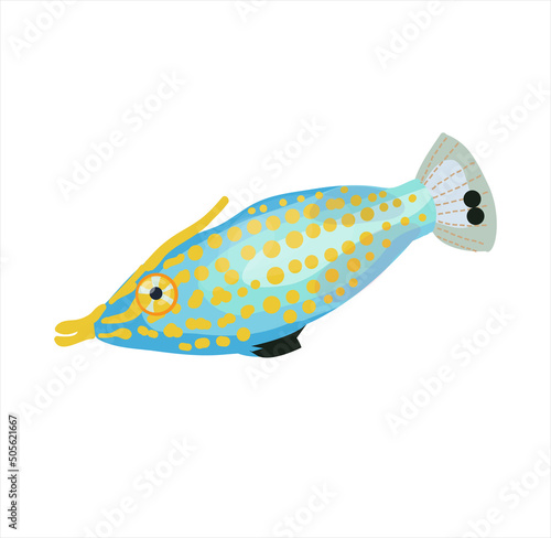 Portrait of nice tropical fish. Vector