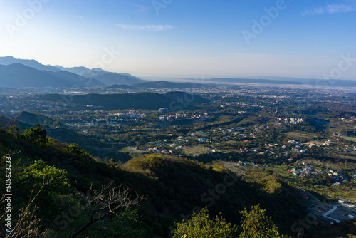 dated - 1st feb,2021 location - DEHRADUN, INDIA . A wide angle shot of dehradun city valley from mussoorie hill in the state of uttarakhand.