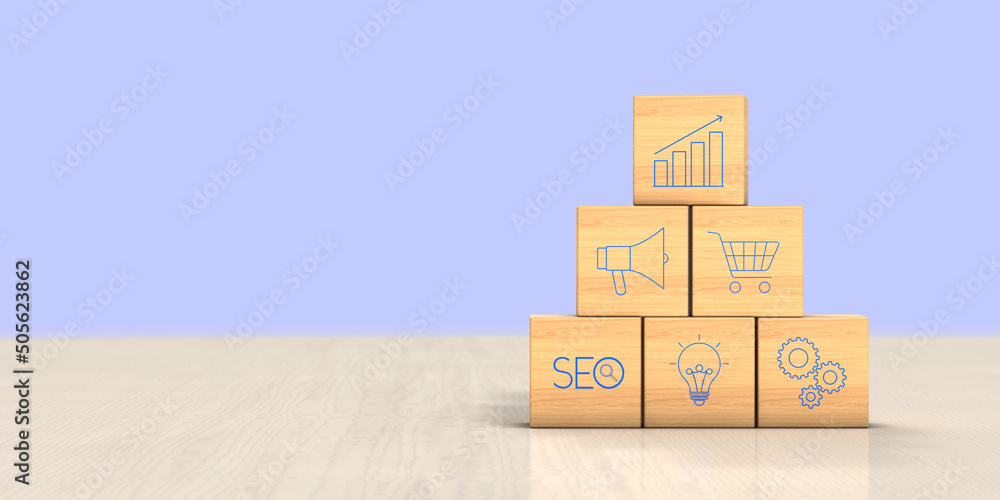 Concept of business strategy and action plan. Marketing Plan - Wooden ...