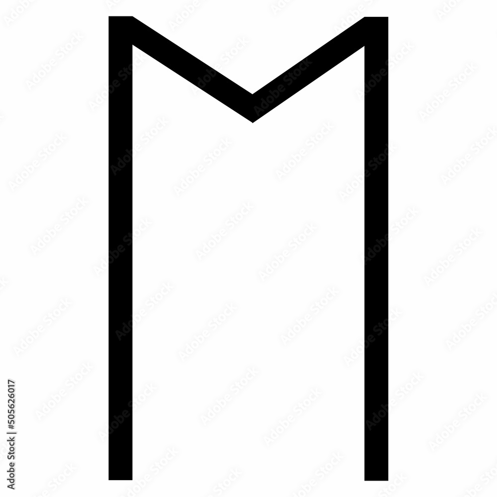 vector runic scandinavian celtic alphabet letter M vector runic scandinavian celtic alphabet letter M