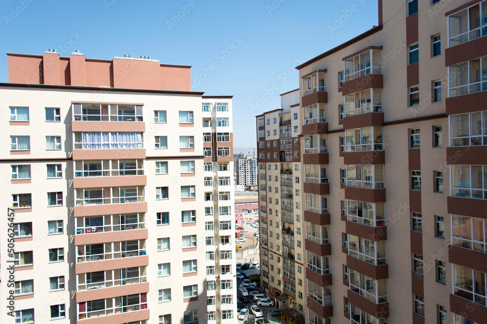 Apartment residential house and home Facade architecture and outdoor facilities.