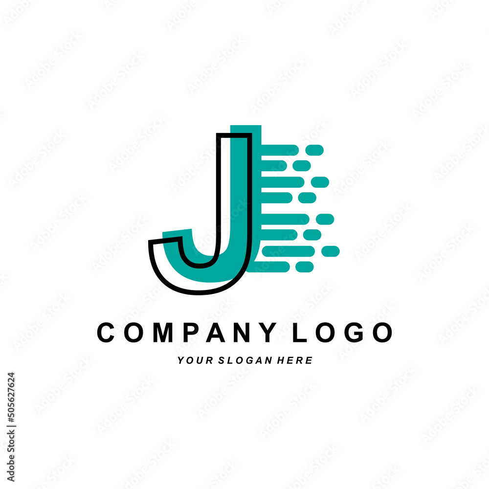 letter J logo, company brand initials design, sticker screen printing vector illustration letter J logo, company brand initials design, sticker screen printing vector illustration