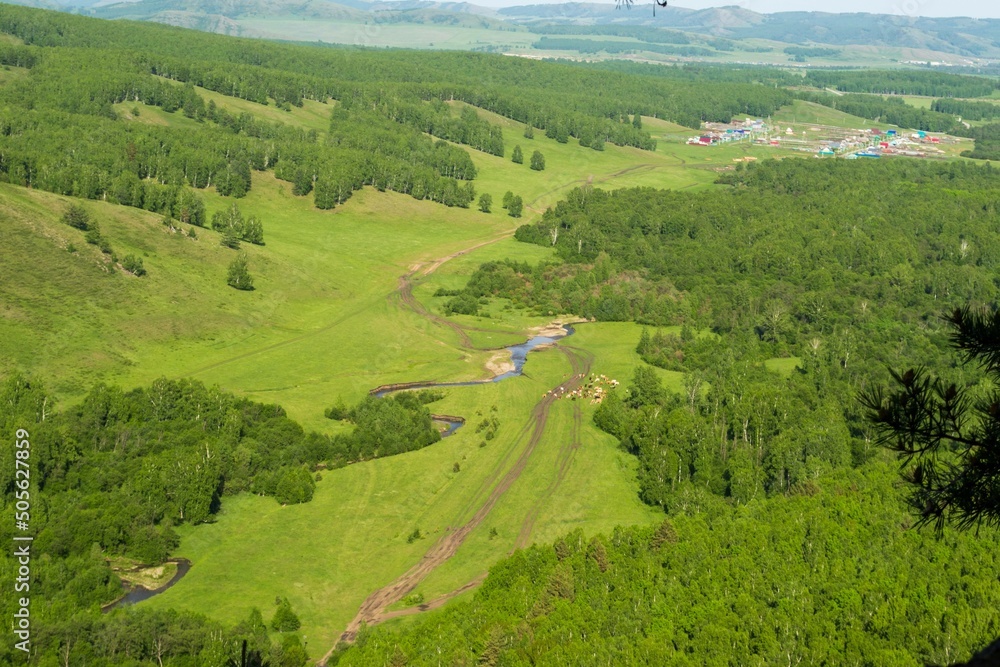 Hills and forests seen from above