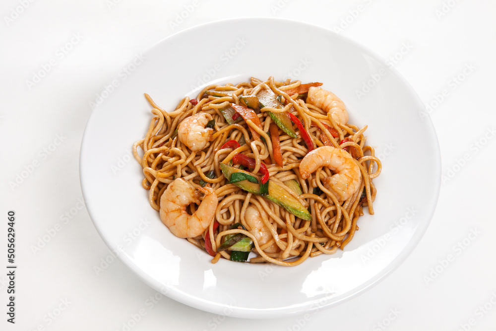 Pasta with mixed seafood and mixed vegetables Pasta with mixed seafood and mixed vegetables
