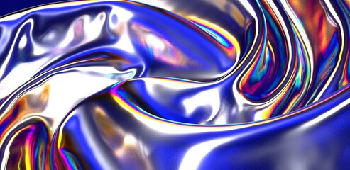 3D render abstract background. Colorful twisted shapes in motion. Computer generated digital art for poster, flyer, banner