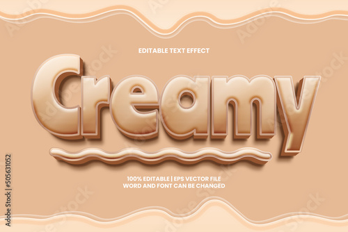Editable text effect - Creamy 3D Style
