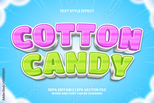 Cotton Candy editable text effect cartoon games style