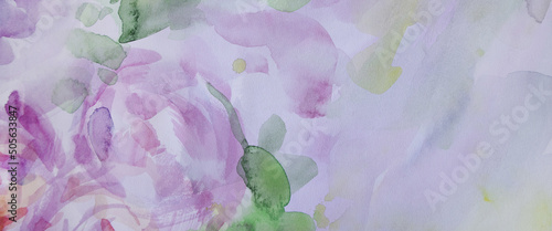 Gentle roses color of season 2022 background. Summer flowers. Watercolor brush strokes pastel colors texture with smudges. Effortlessness and serenity concept.