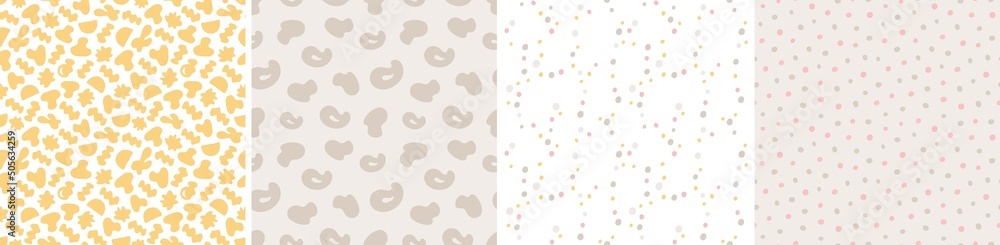 Set of colorful seamless patterns. Bright abstract shapes Set of colorful seamless patterns. Bright abstract shapes