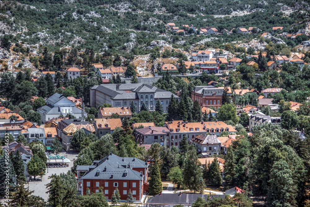 Panoramic view of Cetinje, Montenegro