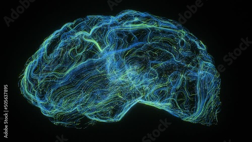 Rotation human brain big data flow innovation programming binary generated machine learning mining