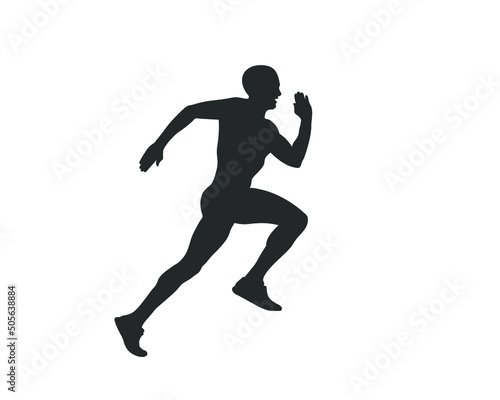 Running man silhouette icon shape symbol. Sport athlete people sign logo. Vector illustration image. Isolated on white background.