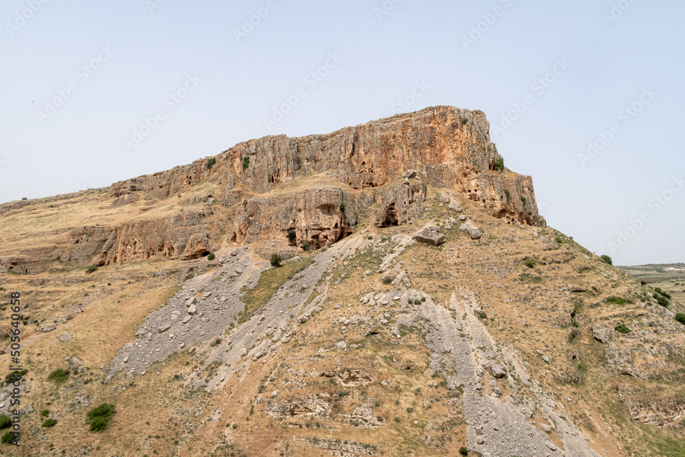 The caves  on Mount Arbel located on the coast of Lake Kinneret - the Sea of Galilee, near the city of Tiberias, in northern Israel