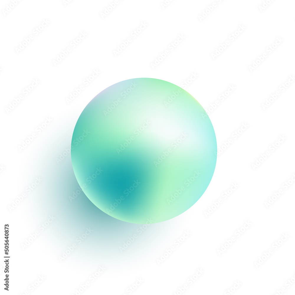 Vector isolated volumetric glossy ball or pearl with shadow. Vector isolated volumetric glossy ball or pearl with shadow.