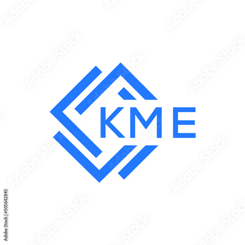 KME technology letter logo design on white  background. KME creative initials technology letter logo concept. KME technology letter design. photo