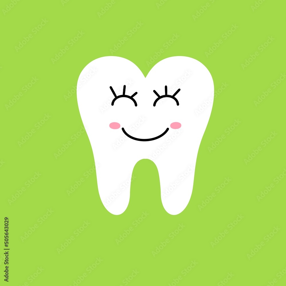 Kawaii. Cute smiley tooth. Bright illustration. Kawaii. Cute smiley tooth. Bright illustration.