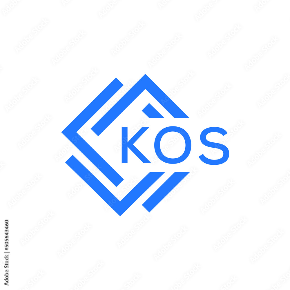 KOS technology letter logo design on white  background. KOS creative initials technology letter logo concept. KOS technology letter design.