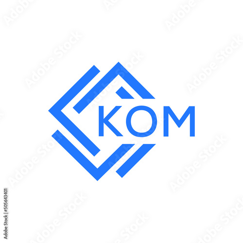 KOM technology letter logo design on white  background. KOM creative initials technology letter logo concept. KOM technology letter design.