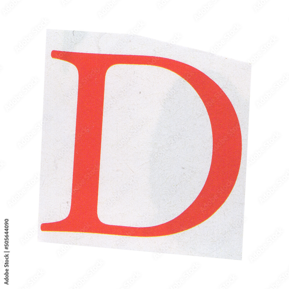 letter d magazine cut out font, ransom letter, isolated collage ...