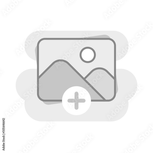 Add photo button concept illustration flat design vector eps10. modern graphic element for landing page, empty state ui, infographic, icon