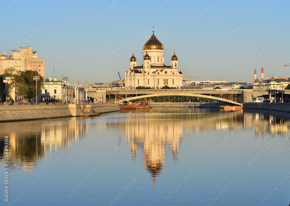 Cathedral of Christ the Saviour in the morning. Moscow, Russia.