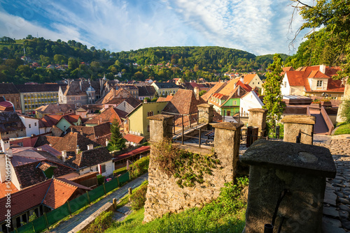 Valokuva Scenic view on rooftops of historical part of Sighisoara town