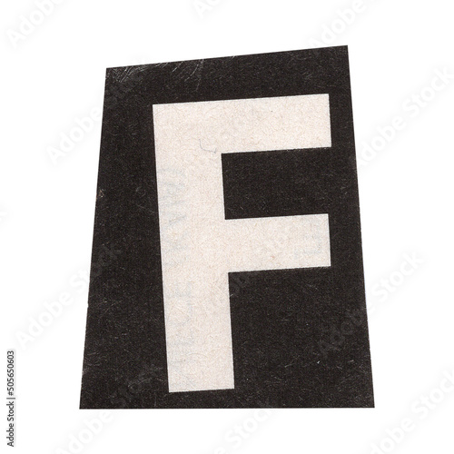 Fotografía letter f magazine cut out font, ransom letter, isolated collage elements for text alphabet
