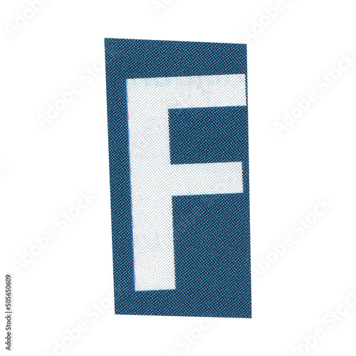 Cuadro en lienzo letter f magazine cut out font, ransom letter, isolated collage elements for text alphabet