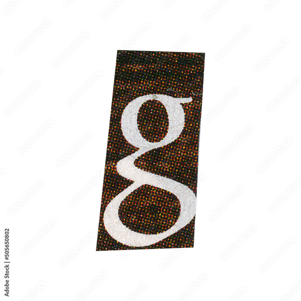 letter g magazine cut out font, ransom letter, isolated collage