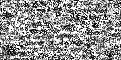 Seamless Abstract Hip Hop Street Art Graffiti Style Urban Calligraphy Vector Illustration Background