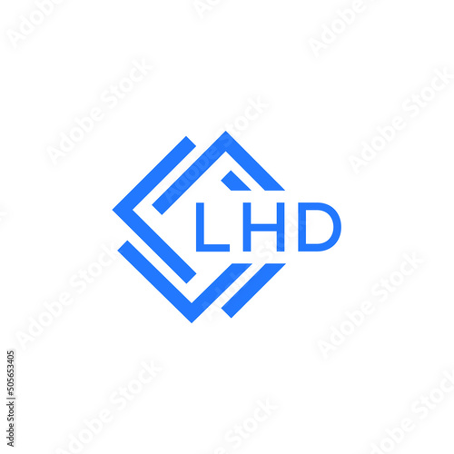 LHD technology letter logo design on white  background. LHD creative initials technology letter logo concept. LHD technology letter design.
 photo