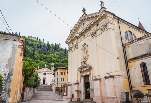 View of Sant'Antonio Abate Church in Marostica, Vicenza, Veneto, Italy, Europe
