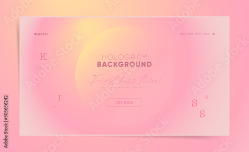 Blurred holographic horizontal website header for web design. Abstract gradient pattern screen banner layout cover. Technology business landing page. Modern vector futuristic illustration.